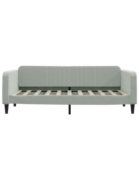 Letto da Giorno Grigio Chiaro 100x190 cm in Velluto