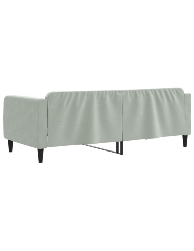 Letto da Giorno Grigio Chiaro 100x190 cm in Velluto