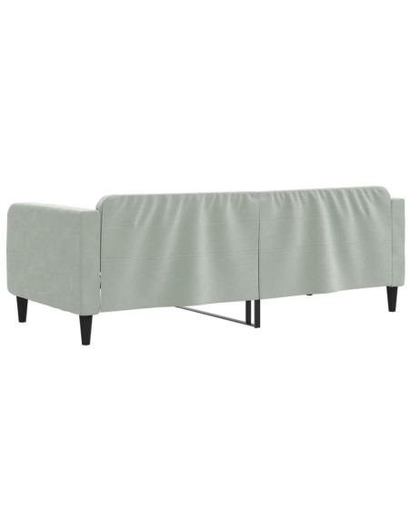 Letto da Giorno Grigio Chiaro 100x190 cm in Velluto