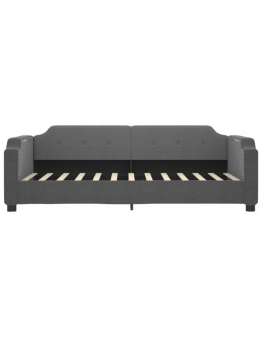 Letto da Giorno Grigio Scuro 100x190 cm in Tessuto