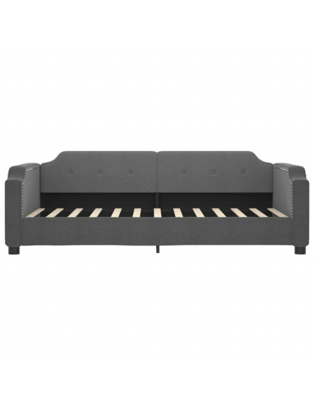 Letto da Giorno Grigio Scuro 100x190 cm in Tessuto