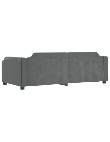 Letto da Giorno Grigio Scuro 100x190 cm in Tessuto