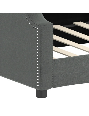 Letto da Giorno Grigio Scuro 100x190 cm in Tessuto