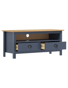 Mobile Porta TV Hill Grigio 110x40x47 cm in Legno di Pino 2