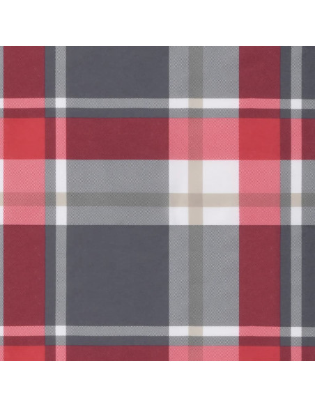 Cuscino Rotondo Rosso Motivo a Quadri Ø 100x11cm Tessuto Oxford