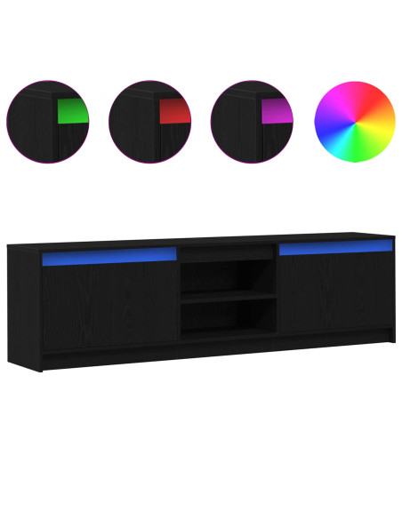 Unità TV 2 pcs Nero 180 x 34 x 50 cm Legno multistrato