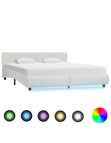 Giroletto con LED Bianco in Similpelle 160x200 cm
