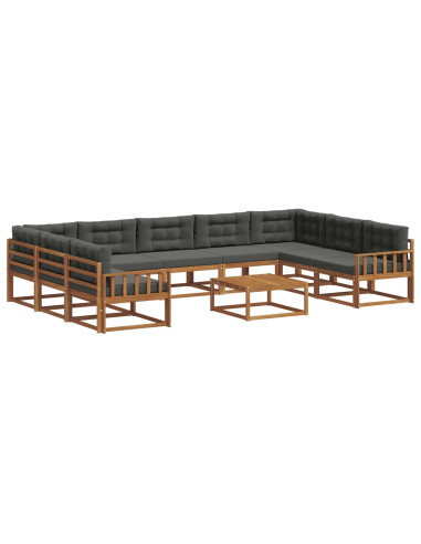 Set di divani da esterno 10 pcs Naturale e Antracite