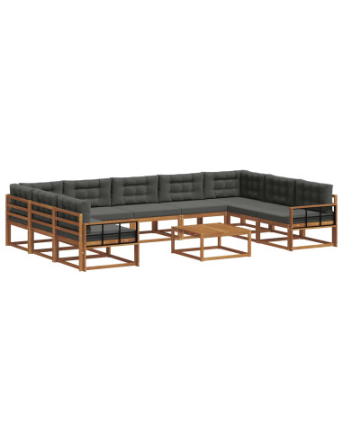 Set di divani da esterno 10 pcs Naturale e Antracite