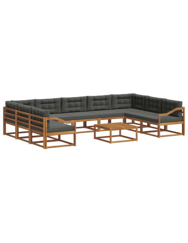 Set di divani da esterno 10 pcs Naturale e Antracite