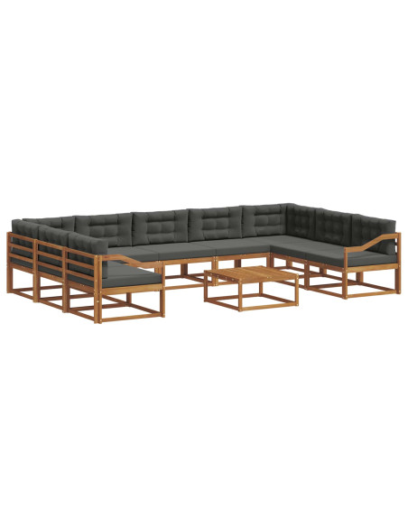 Set di divani da esterno 10 pcs Naturale e Antracite