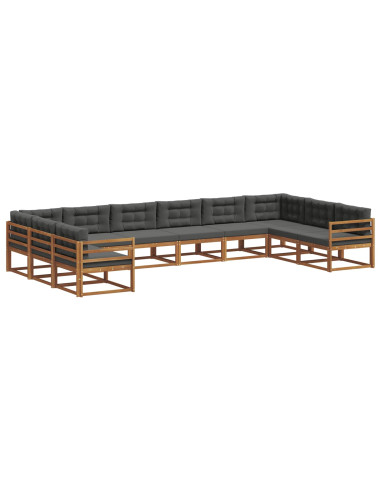 Set di divani da esterno 10 pcs Naturale e Antracite