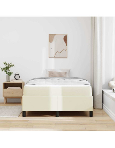 Struttura del letto con materasso Crema 120 x 200 cm Tessuto