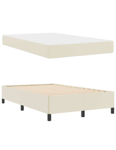 Struttura del letto con materasso Crema 120 x 200 cm Tessuto