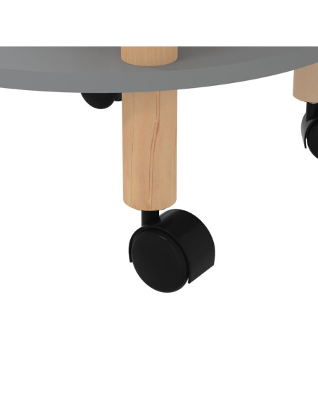 Carrello 3 Ripiani Grigio 38x38x82 cm Legno Multistrato e Pino