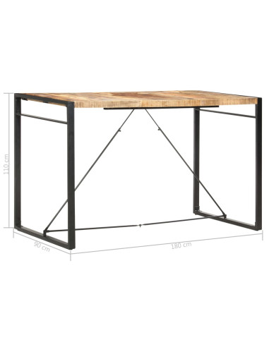 Tavolo da Bar 180x90x110cm in Legno Massello di Mango