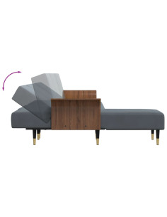 Divano Letto a L Grigio Scuro 279x140x70 cm in Velluto 2
