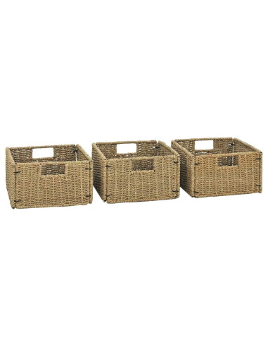 Vanità da Bagno e 3 Cestini Legno Massello di Teak 132x45x75 cm