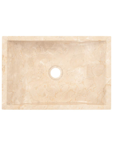 Mobile Vanità Bagno e Lavandini Marmo Crema Legno Massello Teak