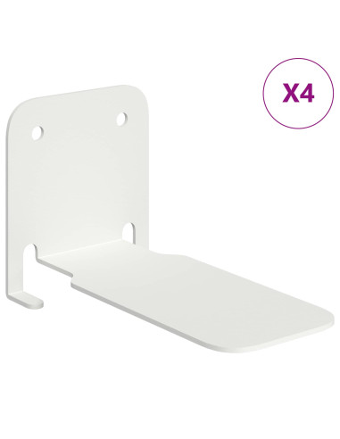 Mensola sospesa con lo scaffale 4 pcs Bianco 6 x 10,8 x 6,6 cm