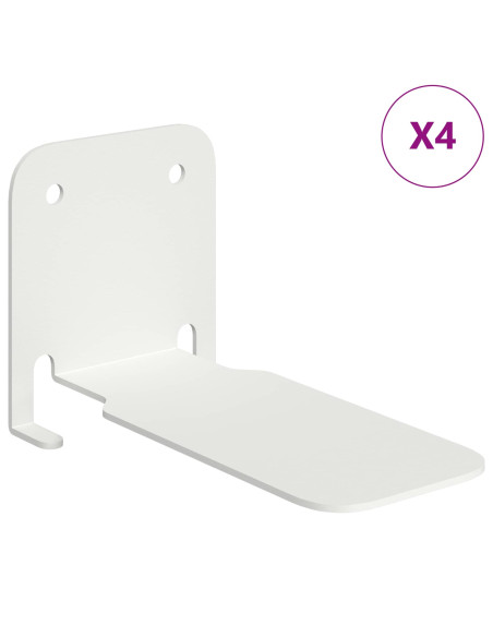 Mensola sospesa con lo scaffale 4 pcs Bianco 6 x 10,8 x 6,6 cm