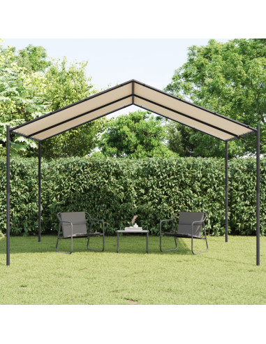 Tenda a Baldacchino Beige 4x4 m in Acciaio e Tessuto