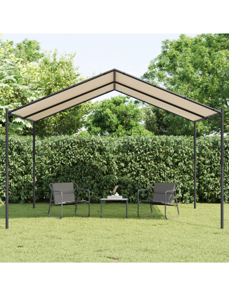 Tenda a Baldacchino Beige 4x4 m in Acciaio e Tessuto