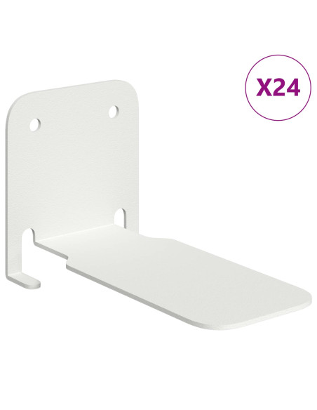 Mensola sospesa con lo scaffale 24 pcs Bianco 6 x 10,8 x 6,6 cm