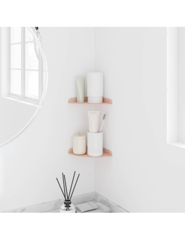 Mensola sospesa con lo scaffale 2 pcs Rosa 15 x 15 x 2 cm