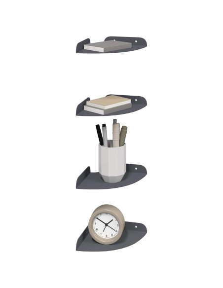 Mensola sospesa con lo scaffale 4 pcs Antracite 15 x 15 x 2 cm
