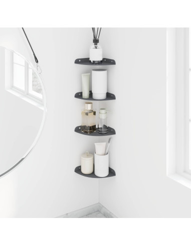 Mensola sospesa con lo scaffale 4 pcs Antracite 15 x 15 x 2 cm