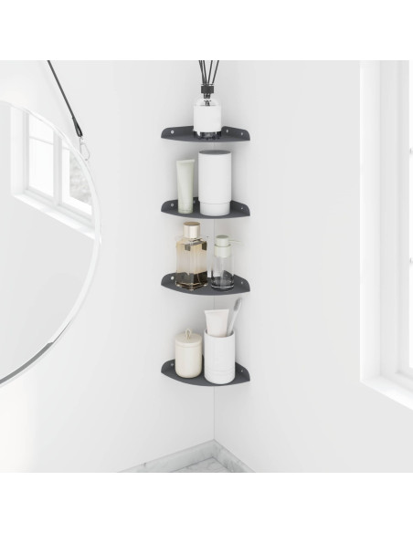 Mensola sospesa con lo scaffale 4 pcs Antracite 15 x 15 x 2 cm