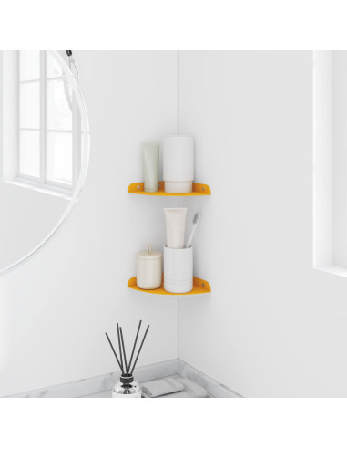 Mensola sospesa 2 pcs Giallo senape 15 x 15 x 2 cm