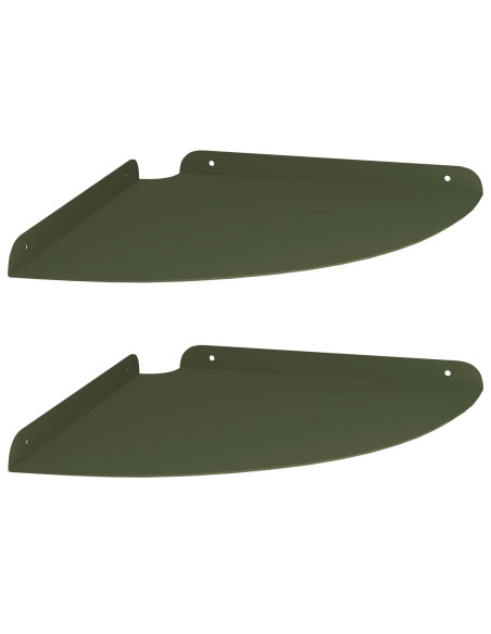 Mensola sospesa 2 pcs Verde oliva 30 x 30 x 2 cm