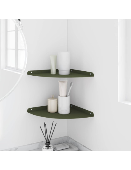 Mensola sospesa 2 pcs Verde oliva 30 x 30 x 2 cm
