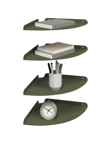 Mensola sospesa 4 pcs Oliver verde 30 x 30 x 2 cm