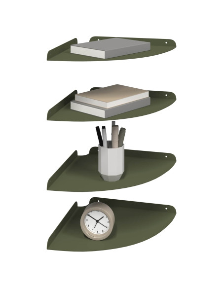 Mensola sospesa 4 pcs Oliver verde 30 x 30 x 2 cm
