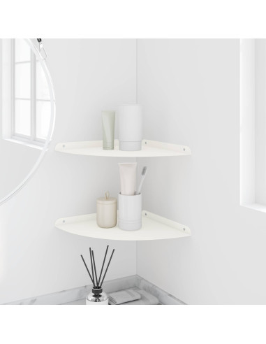 Mensola sospesa con lo scaffale 2 pcs Bianco 30 x 30 x 2 cm