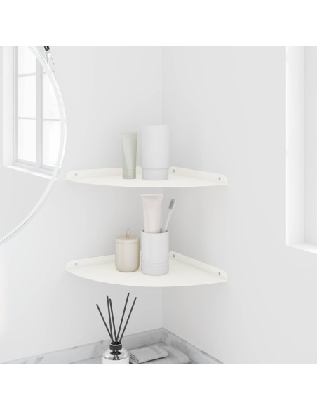 Mensola sospesa con lo scaffale 2 pcs Bianco 30 x 30 x 2 cm