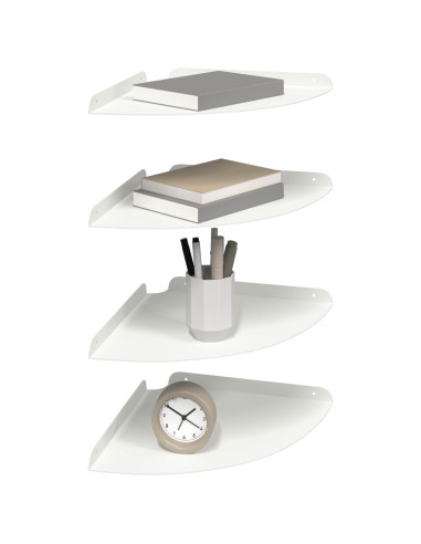 Mensola sospesa con lo scaffale 4 pcs Bianco 30 x 30 x 2 cm