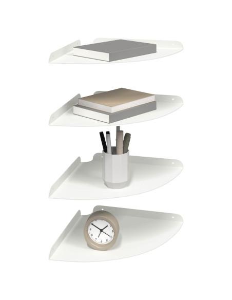 Mensola sospesa con lo scaffale 4 pcs Bianco 30 x 30 x 2 cm
