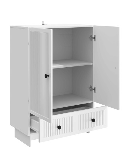 Credenza Bianco Lucido 66 x 34,5 x 95 cm Legno ingegnerizzato