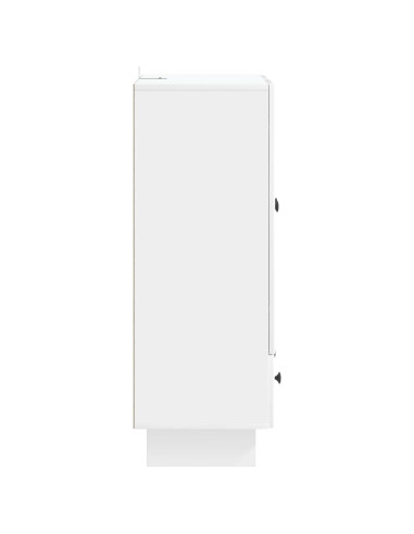 Credenza Bianco Lucido 66 x 34,5 x 95 cm Legno ingegnerizzato