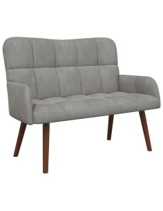 Sofa a Due Posti Grigio chiaro 115 x 61 x 87 cm Velluto 2