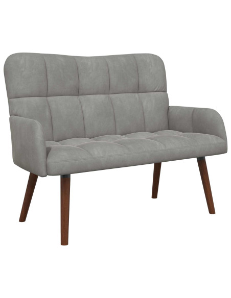 Sofa a Due Posti Grigio chiaro 115 x 61 x 87 cm Velluto