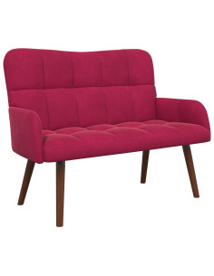 Sofa a Due Posti Rosso vino 115 x 61 x 87 cm Velluto 2