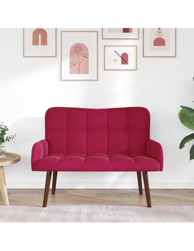 Sofa a Due Posti Rosso vino 115 x 61 x 87 cm Velluto