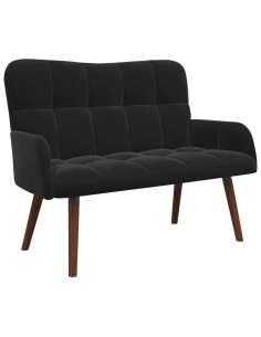 Sofa a Due Posti Nero 115 x 61 x 87 cm Velluto 2