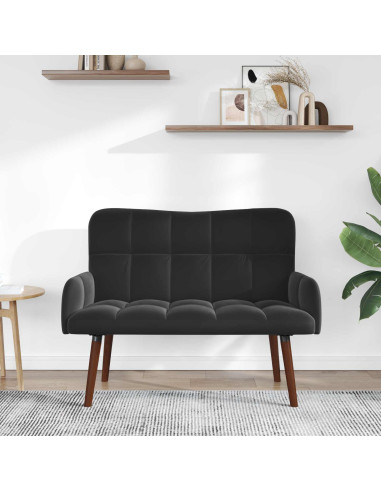 Sofa a Due Posti Nero 115 x 61 x 87 cm Velluto