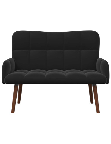 Sofa a Due Posti Nero 115 x 61 x 87 cm Velluto